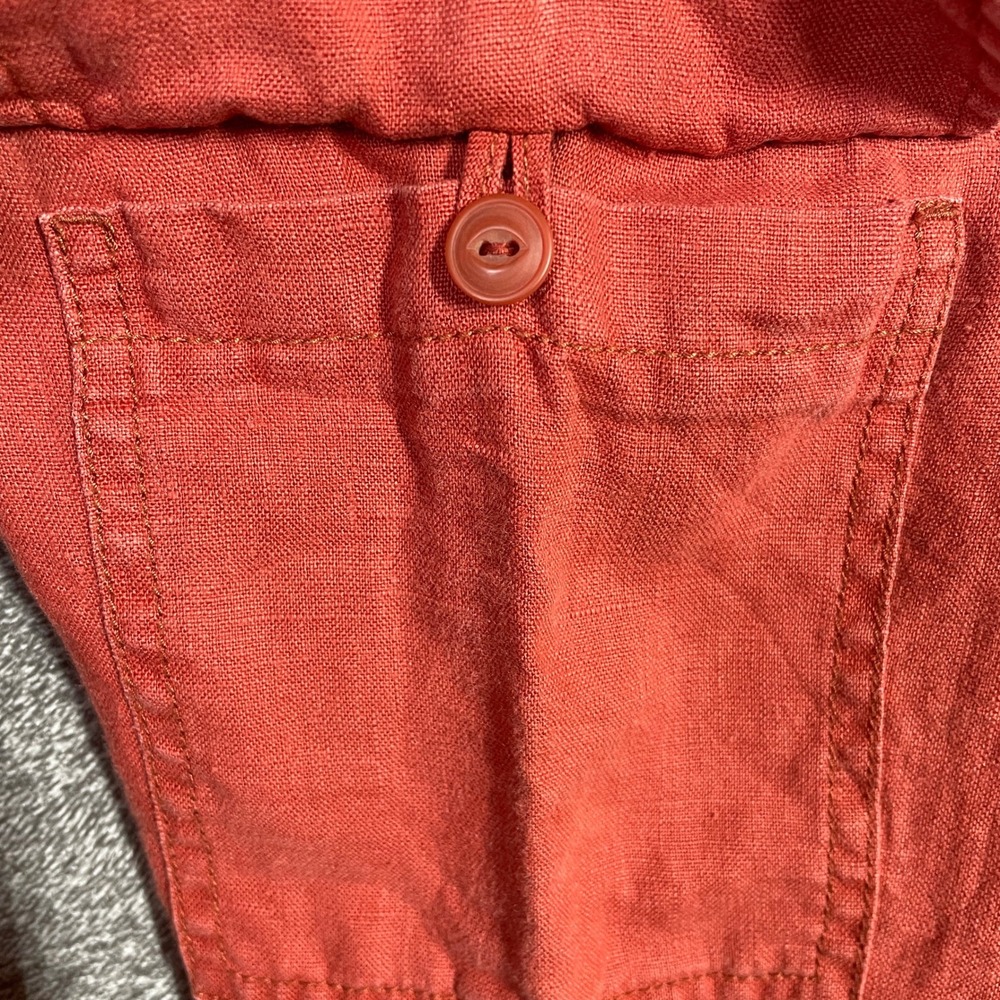 Sanctuary Linen Cargo Pants Womens Medium Coral 100% Elastic Drawstring Waist - Picture 10 of 13